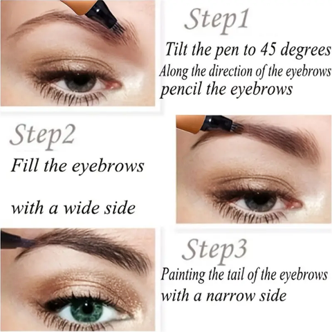 Waterproof Eyebrow Pen - Long-Lasting, Non-Smudge, Anti-Sweat Formula for Natural Makeup