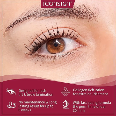 ICONSIGN 5 Minutes Fast Lash Lift Kit - Long-Lasting Curl for Salon or Home Use - Individual Sachets Included