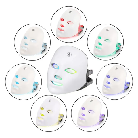 7 Colors USB Charge LED Facial Mask - Photon Care ; Skin Brightening And Care