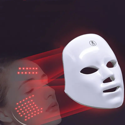 7 Colors USB Charge LED Facial Mask - Photon Care ; Skin Brightening And Care