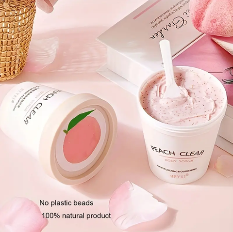 Peach Body Scrub, Benefits As Moisturizing, Use For Exfoliating & Deep Cleansing, Personal Skin Care For Daily Life (200g)