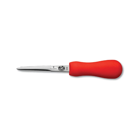 Victorinox - Swiss Army 7.6399.6 Boston Style Oyster Knife w/ 4" Blade, Red Supergrip Handle