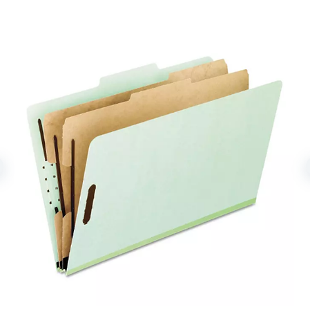 Pendaflex 6-Section Pressboard Classification File Folders, Grey Green (Letter, 10 ct.)