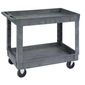 Lakeside 2523 2 Level Polymer Utility Cart w/ 500 lb Capacity, Raised Ledges