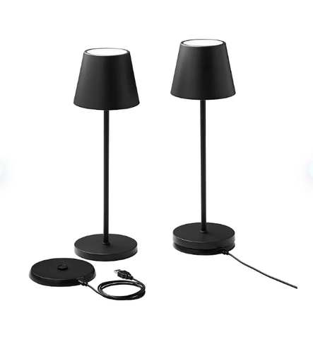 Member's Mark 2-Pack LED Patio Touch Lamps - Black