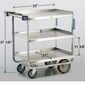 Lakeside 722 3 Level Stainless Utility Cart w/ 700 lb Capacity, Raised Ledges