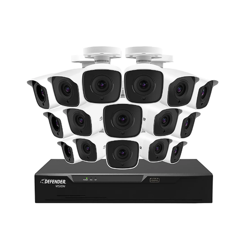 Defender Vision 16-Channel 16-Camera 4K Wired Security System with 2TB HDD DVR