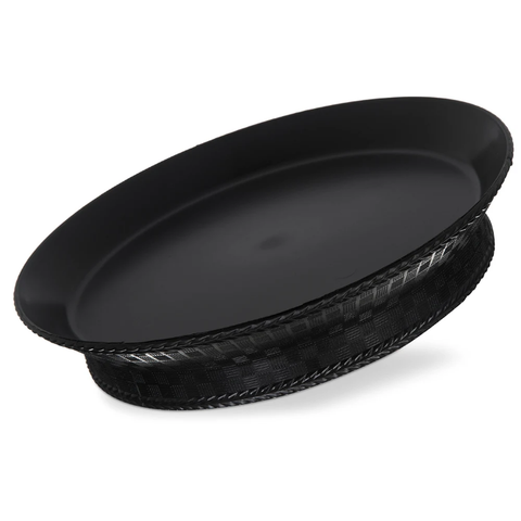 Carlisle 652703 10-3/8" Round WeaveWear Platter - Plastic, Black