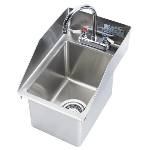 Krowne HS-1220 Drop-in Commercial Hand Sink w/ 10 3/8"L x 14"W x 9"D Bowl, Gooseneck Faucet