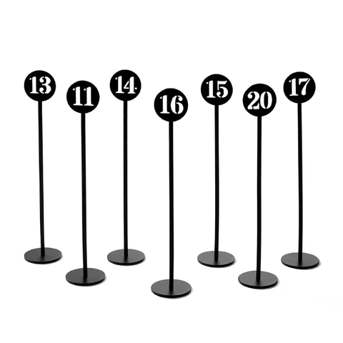 American Metalcraft NSB20 10" Number Stand w/ #11-20 Cards - Stainless Steel, Black