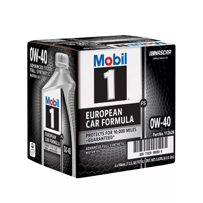 Mobil 1 FS European Car Formula Full Synthetic Motor Oil 0W 40 6 Pk mobil-1-fs-european-car-formula-full-synthetic-motor-oil-0w-40-6-pk