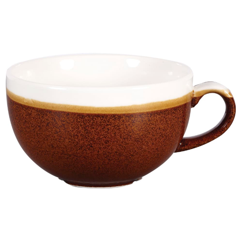 Churchill MOBRCB281 12 oz Monochrome Cappuccino Cup - Ceramic, Cinnamon Brown. 1 Dozen