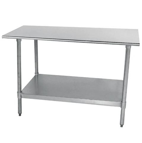 Advance Tabco TT-248 96" 18 ga Work Table w/ Undershelf & 430 Series Stainless Flat Top