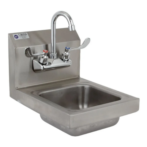 Royal Industries ROYHSW12 Wall Mount Commercial Hand Sink w/ 9"L x 9"W x 5"D Bowl, Gooseneck Faucet