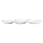 Syracuse China 905356914 13-1/2" x 4-3/4" Oblong Slenda Tray w/3 Compartments - Porcelain, White Royal Rideau™. 1 Dozen
