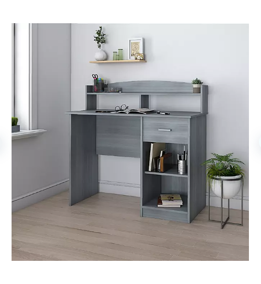 Techni Mobili Modern Office Desk with Hutch, Assorted Colors Openbax