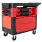 Rubbermaid FG618088 BLA 2 Level Polymer Utility Cart w/ 330 lb Capacity, Flat Ledges