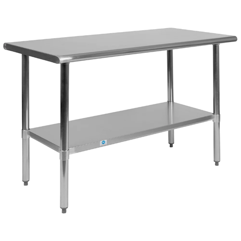 Flash Furniture NH-WT-2448-GG 48" 18 ga Work Table w/ Undershelf & Stainless Flat Top
