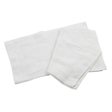 Winco BTW-30 White Cotton Bar Towel, 16" x 19". 1 Dozen