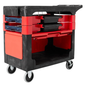 Rubbermaid FG618088 BLA 2 Level Polymer Utility Cart w/ 330 lb Capacity, Flat Ledges