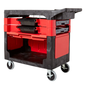 Rubbermaid FG618088 BLA 2 Level Polymer Utility Cart w/ 330 lb Capacity, Flat Ledges