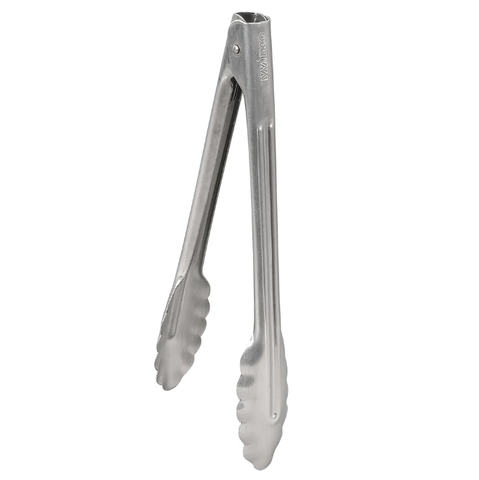 Winco UT-9HT 9"L Stainless Utility Tongs