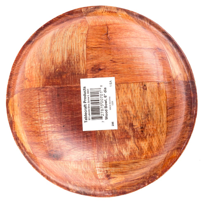 Tablecraft 206 6 Woven Wood Salad Bowl Mahogany Round Bottom 4 Ply Openbax 2249