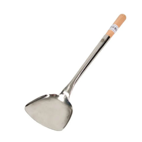Town 33972 Stainless Wok Shovel 4 X 4 1/4 in, Wood Handle, 18 1/4 in