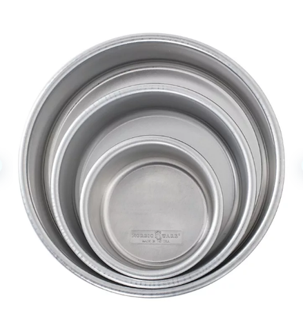 Nordic Ware Natural Aluminum Round Cake Pan Set of 3, (8",6",4")
