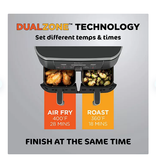 Ninja Foodi 6-in-1, 8-qt. 2-Basket Air Fryer with DualZone Technology, –  Openbax