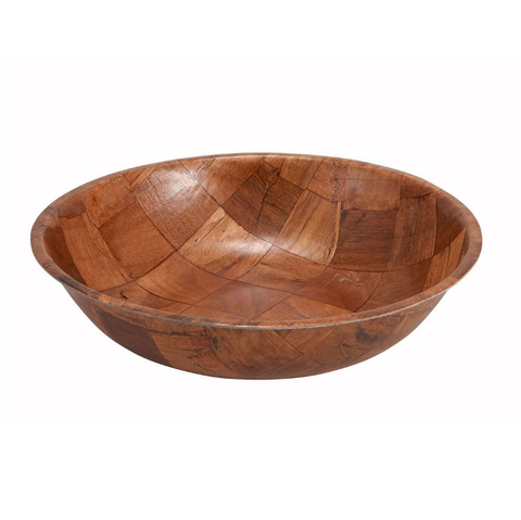 Winco WWB-14 14" Round Salad Bowl, Woven Wood