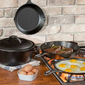 Lodge L5HS3 5 Piece Cast Iron Cooking Set w/ Griddle, 2 Skillets, Dutch Oven & Cover