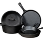 Lodge L5HS3 5 Piece Cast Iron Cooking Set w/ Griddle, 2 Skillets, Dutch Oven & Cover