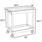 Luxor Furniture EC11-B 2 Level Polymer Utility Cart w/ 400 lb Capacity, Raised Ledges