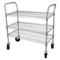 StoreIt SI-UC-3-3618-CH 3 Level Wire Utility Cart w/ 600 lb Capacity - Flat Ledges, Chrome