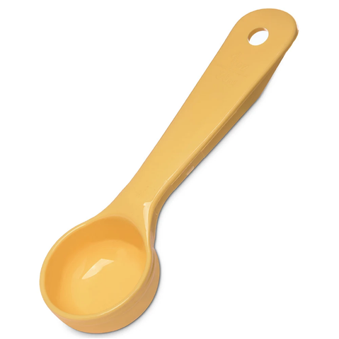 Carlisle 492104 1 oz Solid Portion Spoon w/ Flat Bottom, Plastic, Yellow