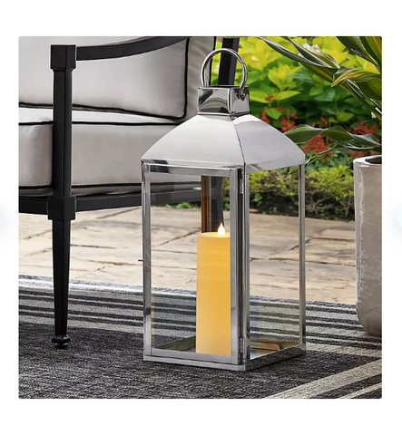 Member's Mark Stainless Steel Lantern with Glass