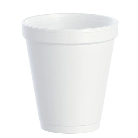 Dart 8J8 8 oz Insulated Foam Cup - Polystyrene, White. Case of 1000