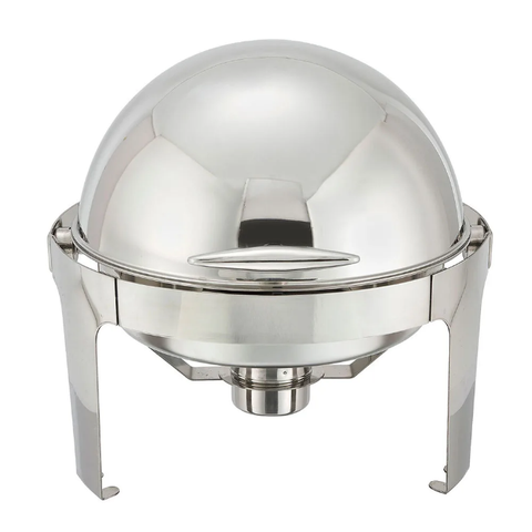 Winco 602 Round Chafer w/ Roll-Top Lid & Chafing Fuel Heat