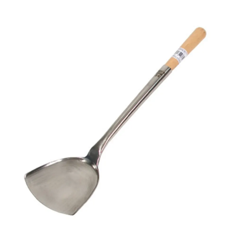 Town 33973 Stainless Wok Shovel 3 1/2 X 4 in, Wood Handle, 16 1/2 in
