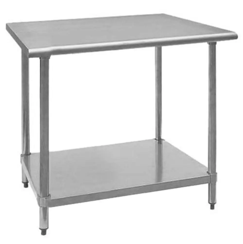 Royal Industries ROY WT 2424 24" 18 ga Work Table w/ Undershelf & 430 Series Stainless Flat Top
