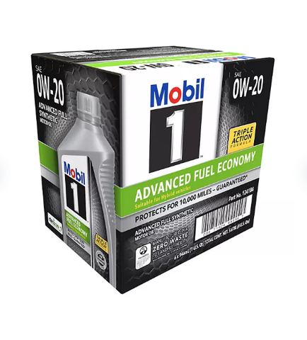 Mobil 1 0W-20 Advanced Fuel Economy Motor Oil (6 pack, 1-quart bottles)