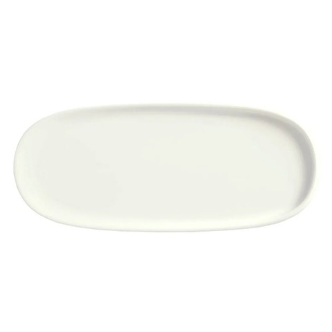 Syracuse China 905356422 9-1/4" x 3-7/8" Rectangular Slenda Verve Tray - Porcelain, White Royal Rideau™. 1 Dozen