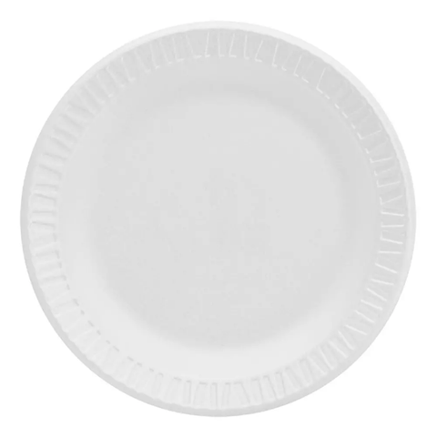 Dart 6PWCR/6PWC 6" Non Laminated Foam Plate - Polystyrene, White. Case of 1000
