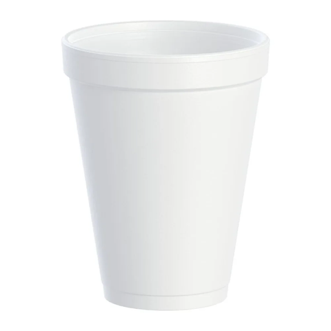 Dart 12J12 12 oz Insulated Foam Cup - Polystyrene, White. Case of 1000