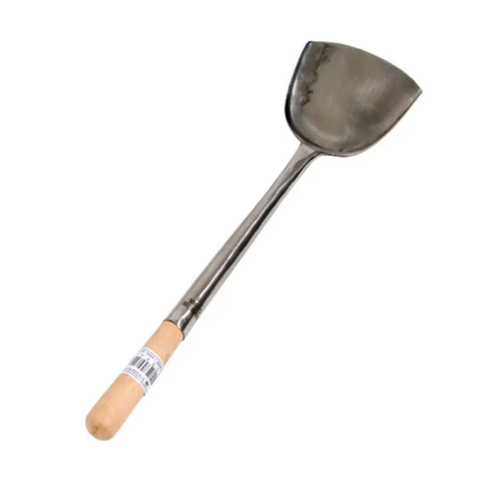 Town 33941 Stainless Wok Shovel 4 1/4 X 4 3/4 in, Wood Handle, 17 1/2 in