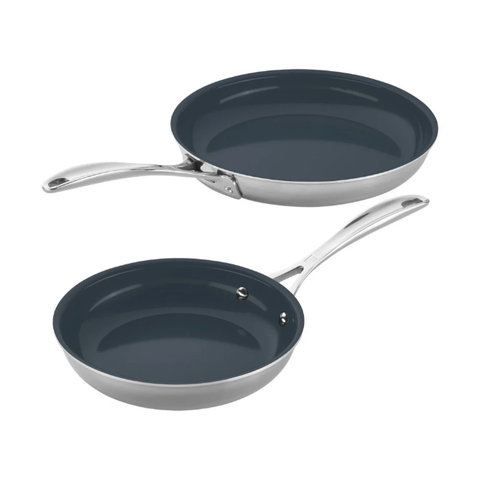 Zwilling 1017255 2 Piece Frying Pan Set, Nonstick Stainless w/ Aluminum Core