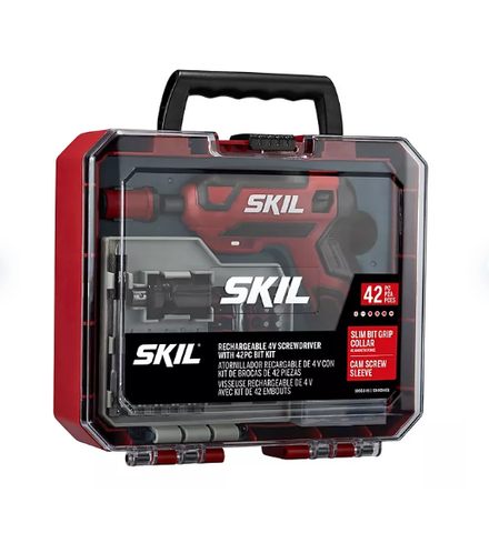 SKIL 4V Pilot Screwdriver with 42-Pc. Bit Kit Case