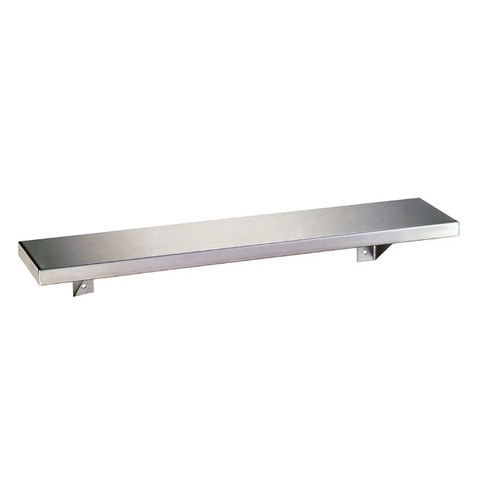 Bobrick B-295X18 Solid Wall Mounted Shelf, 18"W x 5"D, Stainless