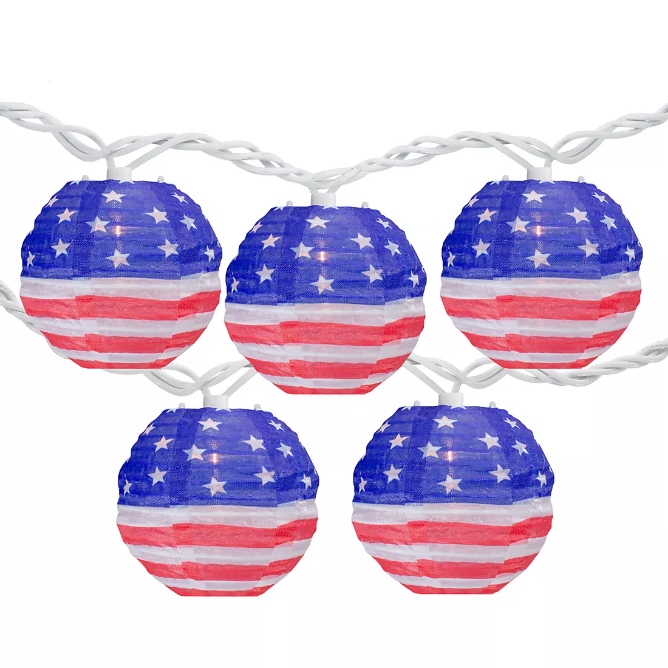Northlight American Flag Patriotic Stake Lights, 4 pk. - Clear